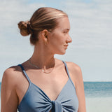 Sand + salt gold-filled classic herringbone chain necklace, caribbean coastal setting