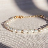 sand + salt freshwater pearl bracelet, gold-filled jewelry