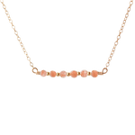 gold-filled gemstone bar necklace with sunstone gemstones
