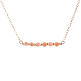 gold-filled gemstone bar necklace with sunstone gemstones