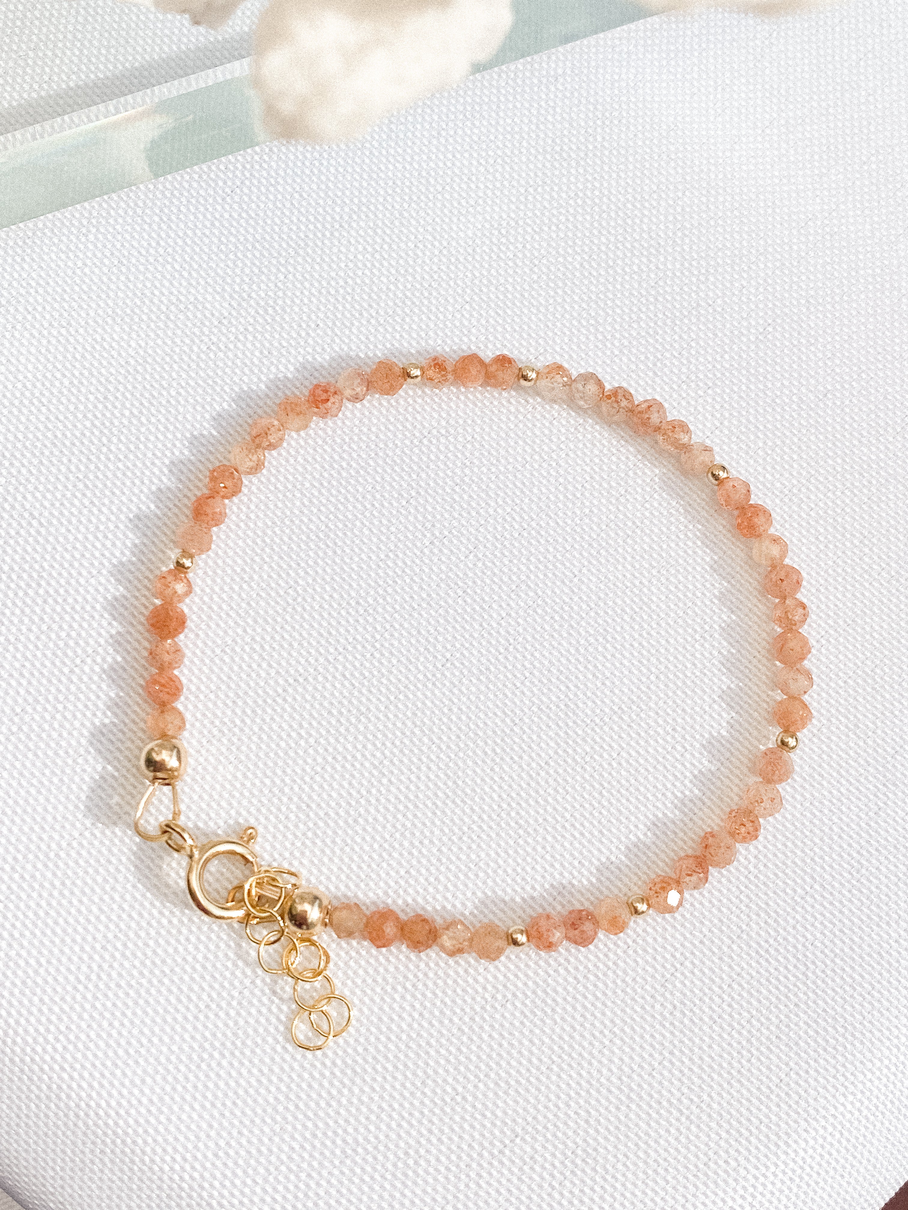 sand + salt sunstone bracelet; gold filled and gemstone jewelry