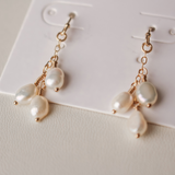 sand + salt gemstone and gold filled jewelry, safe for sensitive ears and skin
laguna freshwater pearl cluster dangle earrings